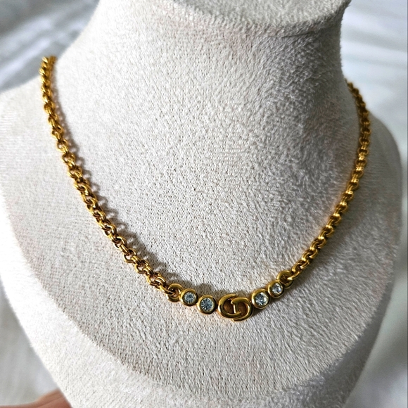 Dior Jewelry - Dior Gold Necklace with Crystal Accents